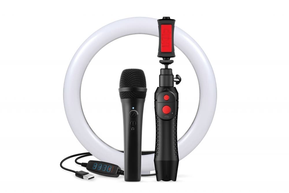 IK MULTIMEDIA Bundle con: iRig Mic HD2, iKlip Grip Pro y aro de luz led 10"