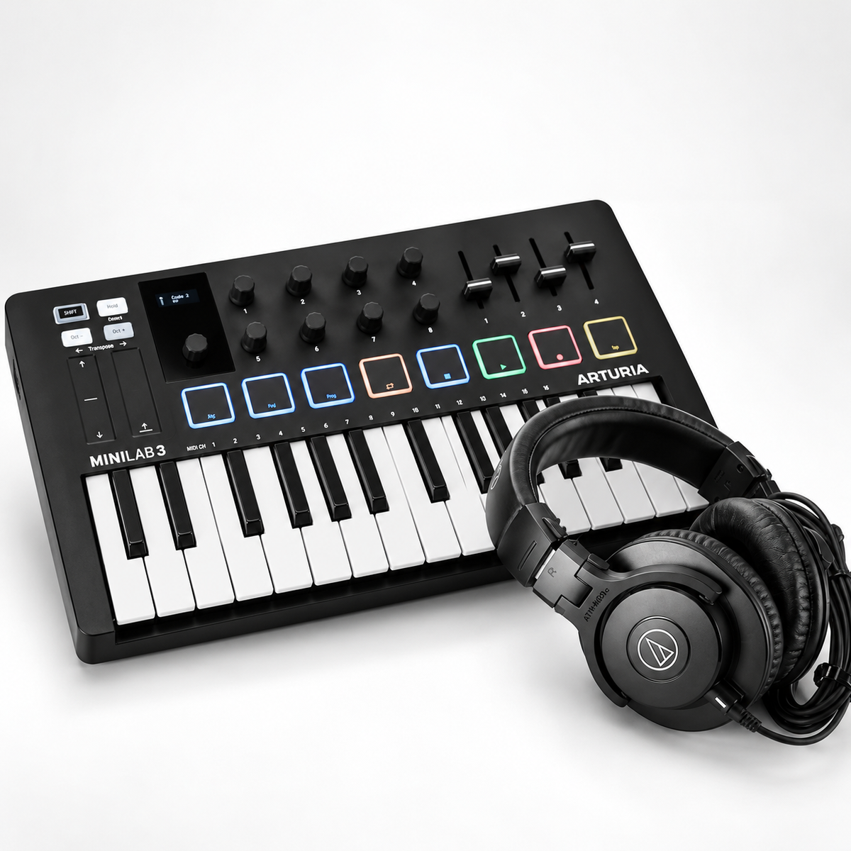 Pack Arturia MiniLab 3 + Audio-Technica ATH-M30x