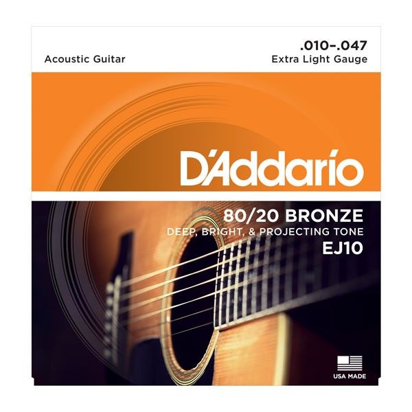 D'ADDARIO J CUERDAS GA DADDARIO EJ-10 010-047 BRONCE 80/20