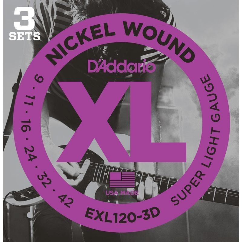 D'ADDARIO J CUERDAS GE DADDARIO EXL 120/3D (3 SETS)