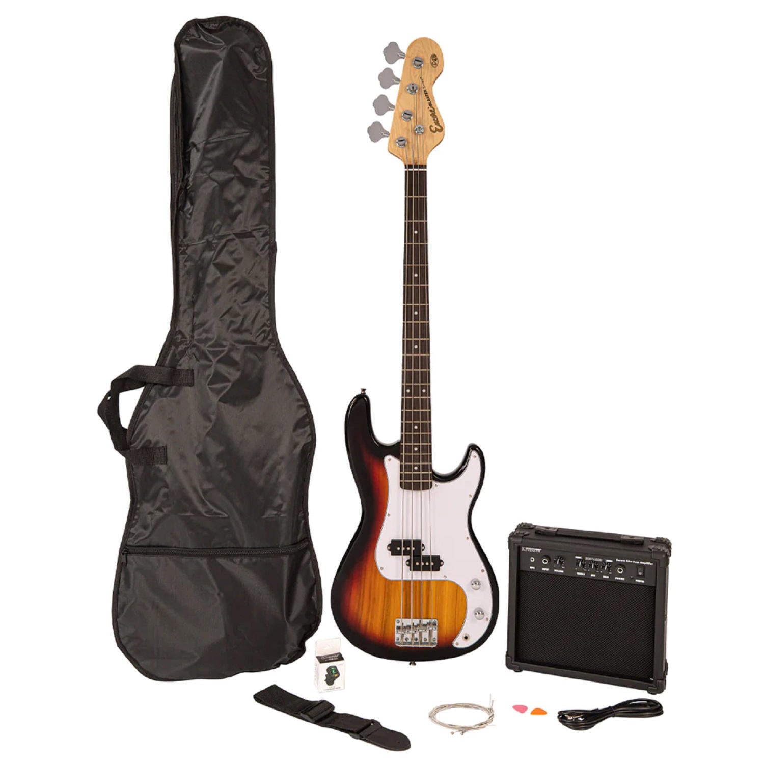 ENCORE E40 BLASTER BASS GUITAR PACK - SUNBURST