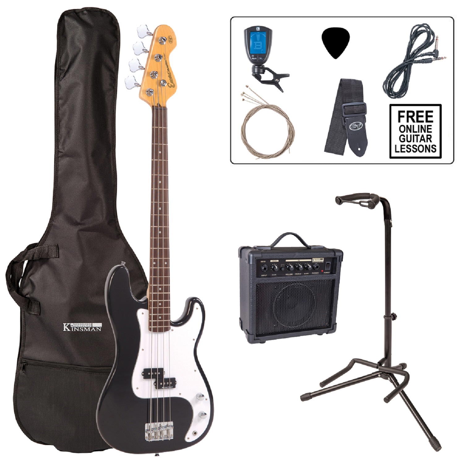 ENCORE BASS GUITAR OUTFIT - BLACK