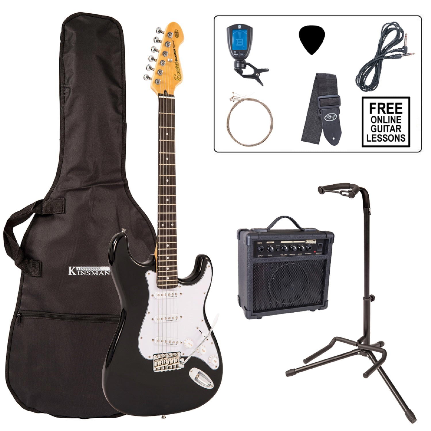 ENCORE ELECTRIC GUITAR OUTFIT - GLOSS BLACK