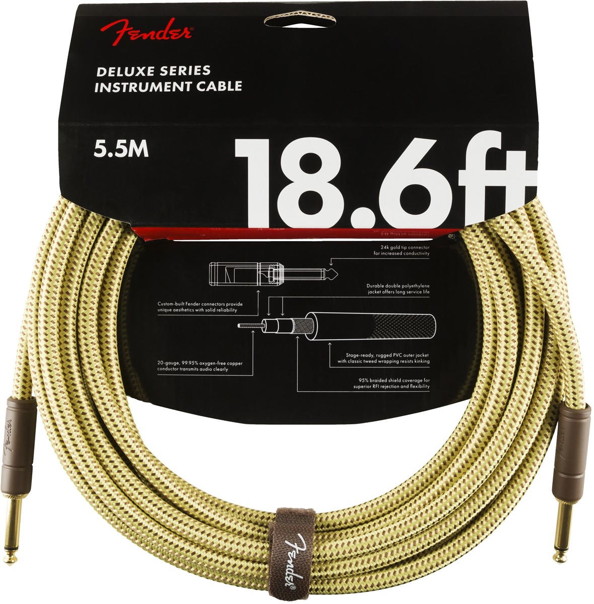 FENDER CABLE FENDER INSTRUMENTO DELUXE 5,5 MTS TWEED