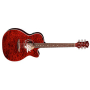 LUNA FLORA LOTUS QUILT MAPLE A/E TRANS SHIRAZ Guitarra electroacústica