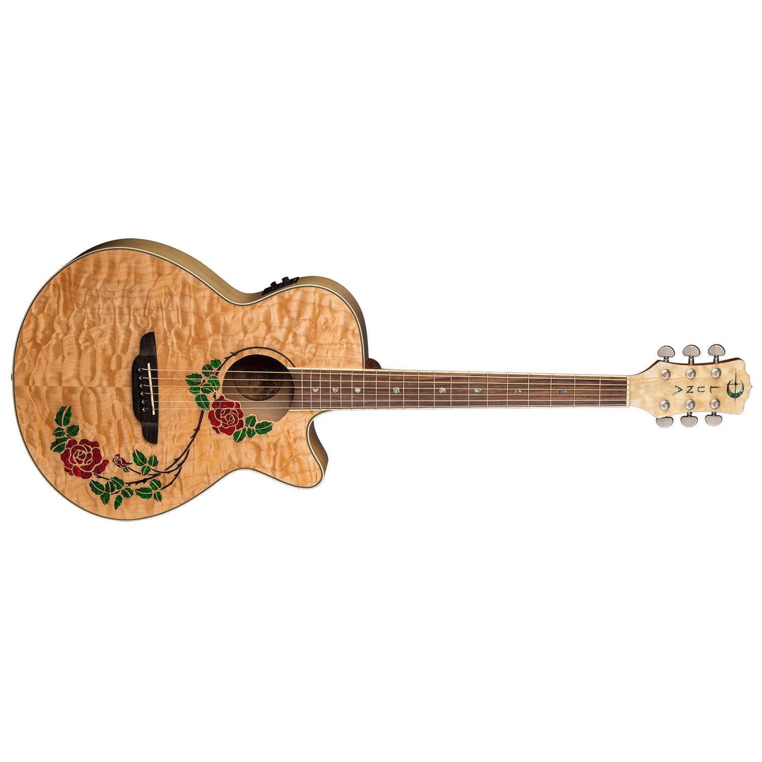 LUNA FLORA RODE QUILT MAPLE A/E GLOSS NATURAL Guitarra electroacústica