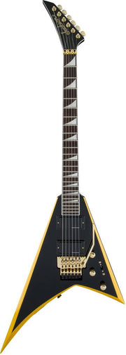 JACKSON X SERIES RHOADS RRX24 BLACK WITH YELLOW BEVELS