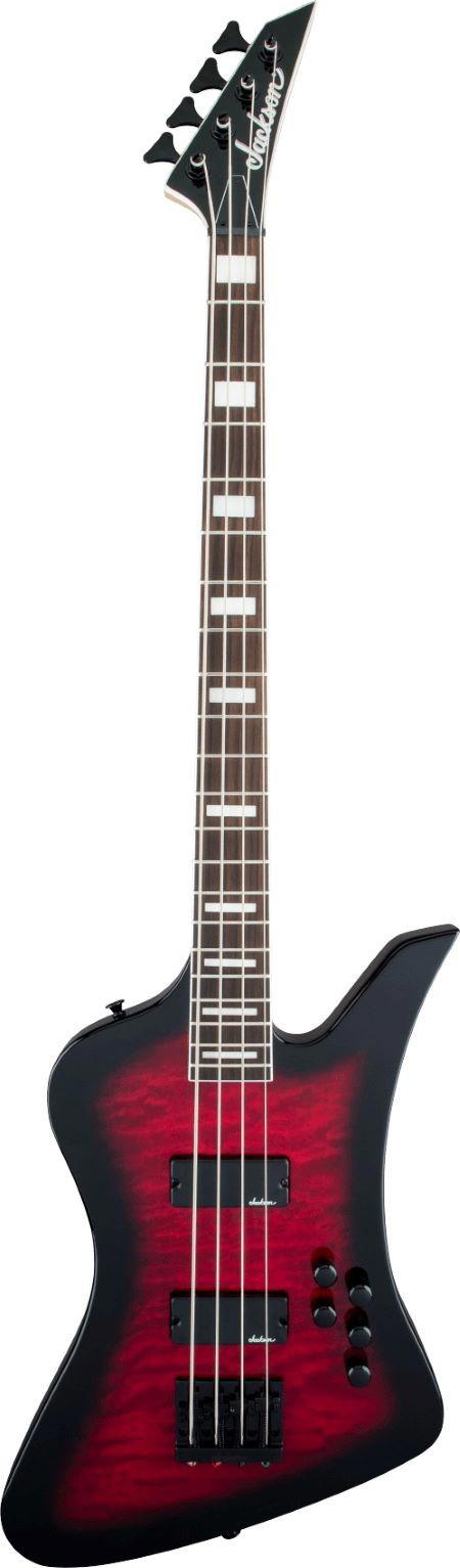 JACKSON JS KELLY BIRD BASS JS3Q TRANS RED BURST