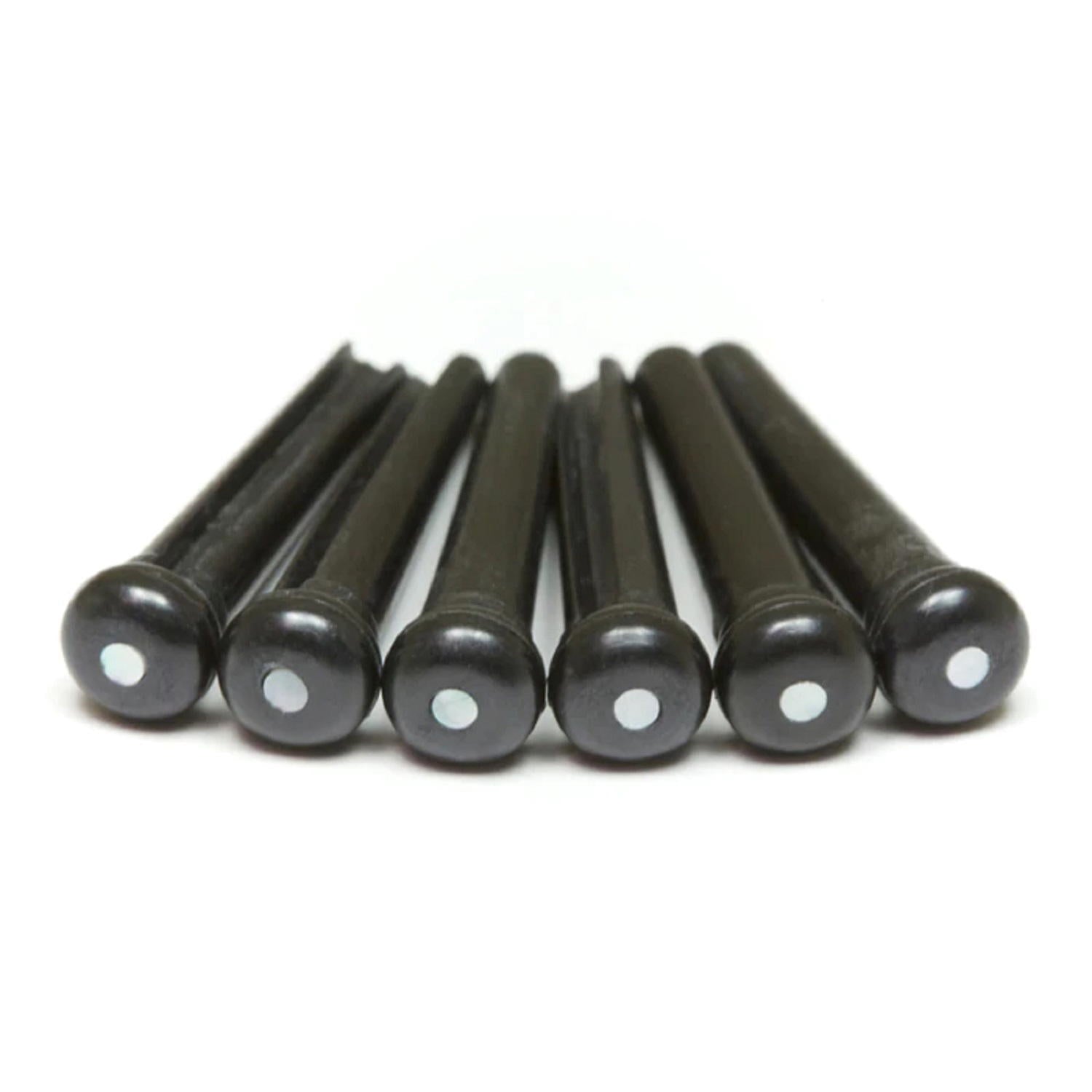 TUSQ Bridge Pins Martin Style 2mm Black / Mother-Of-Pearl Dot (6 Pcs)