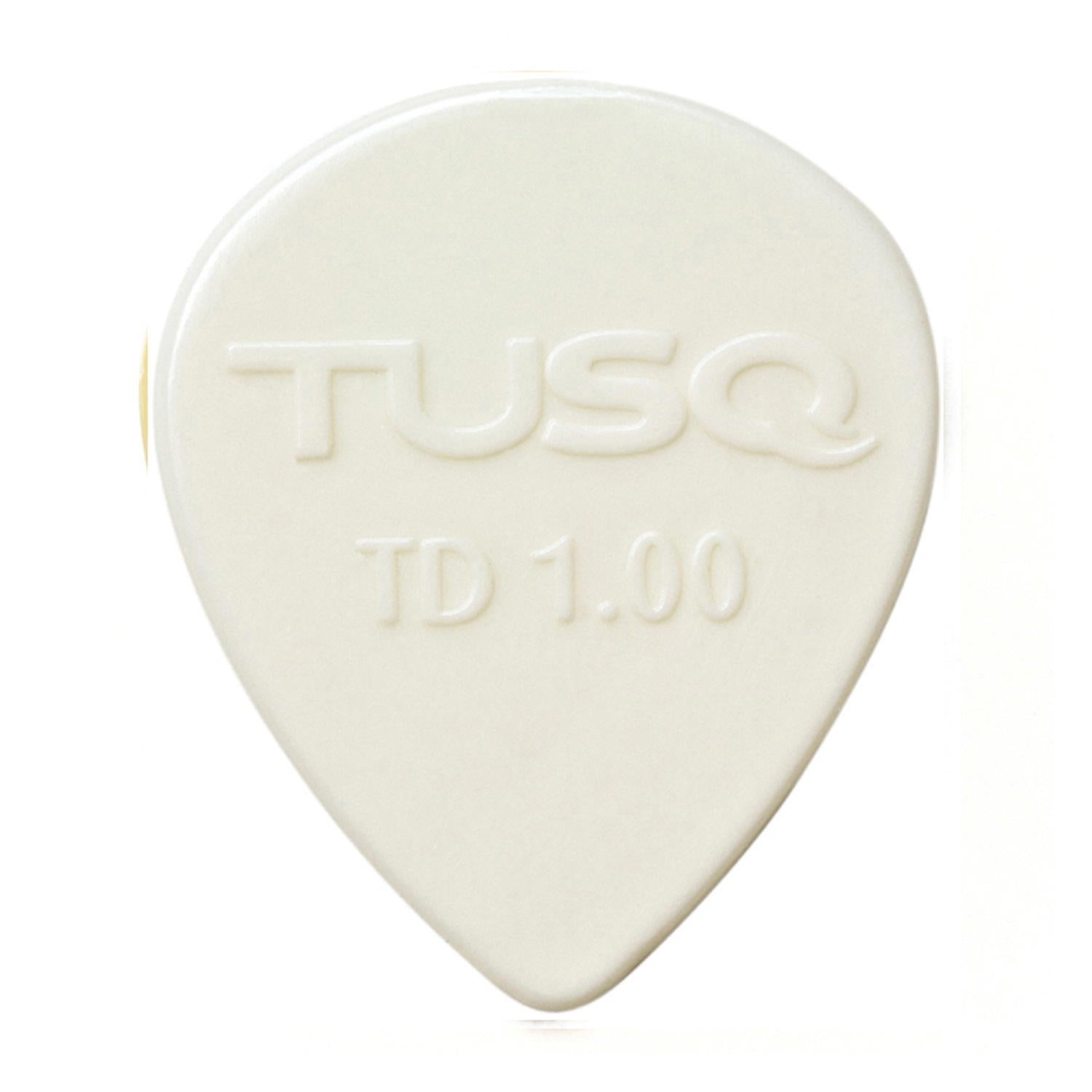 TUSQ Tear Drop Pick 1mm White (Bright) 6 Pack