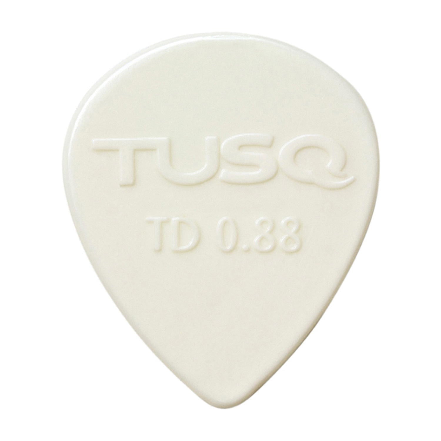 TUSQ Tear Drop Pick .88mm White (Bright) 6 Pack