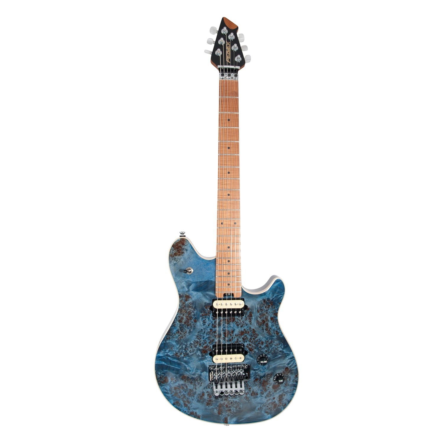 PEAVEY HP 2 Tremolo Poplar BURL RM Trans Blue