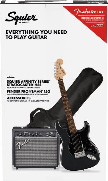 SQUIER PACK STRATO HSS BLK AFFINITY Y FRONTMAN 15