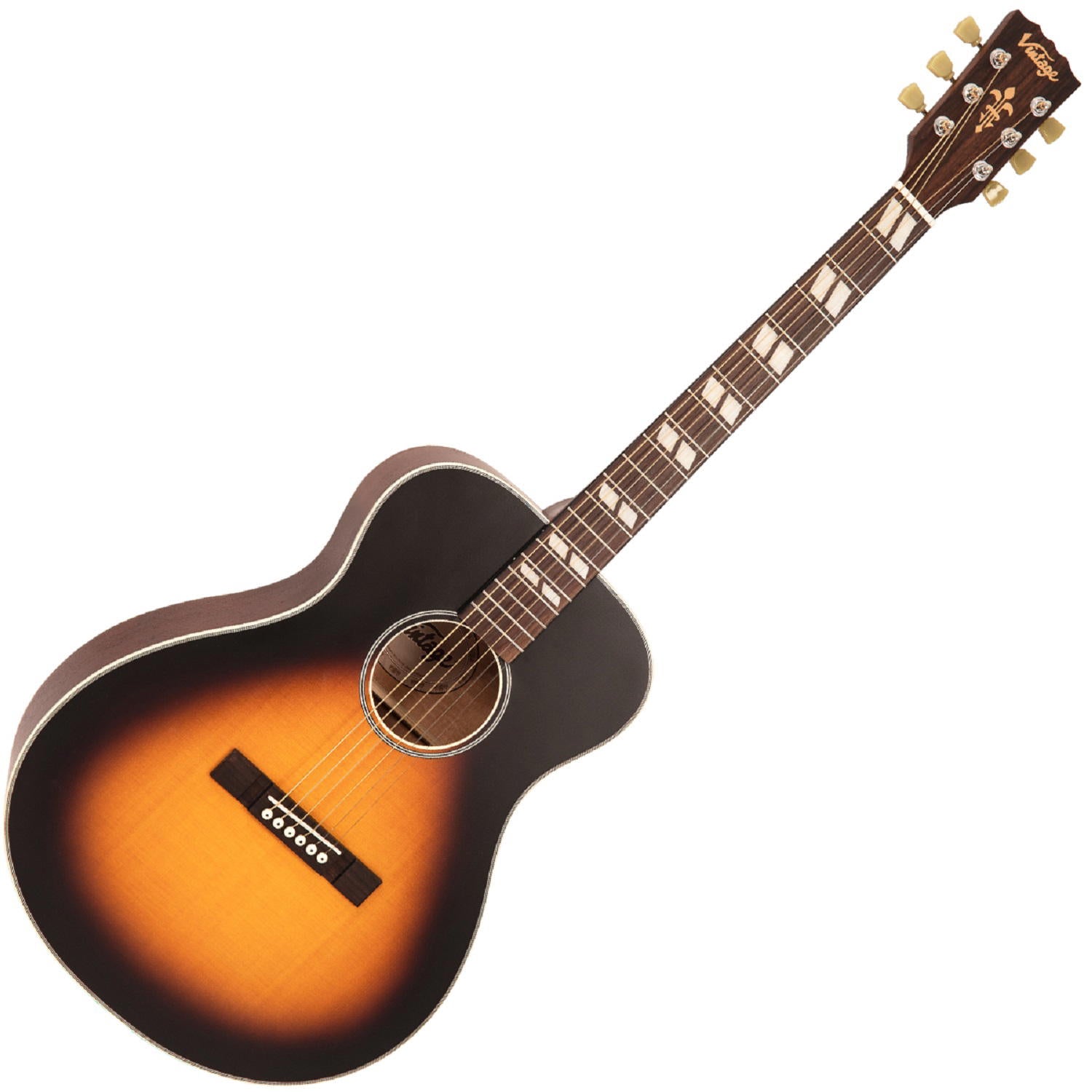 VINTAGE HISTORIC FOLK GUITAR - VINTAGE SUNBURST + Soporte Gratis