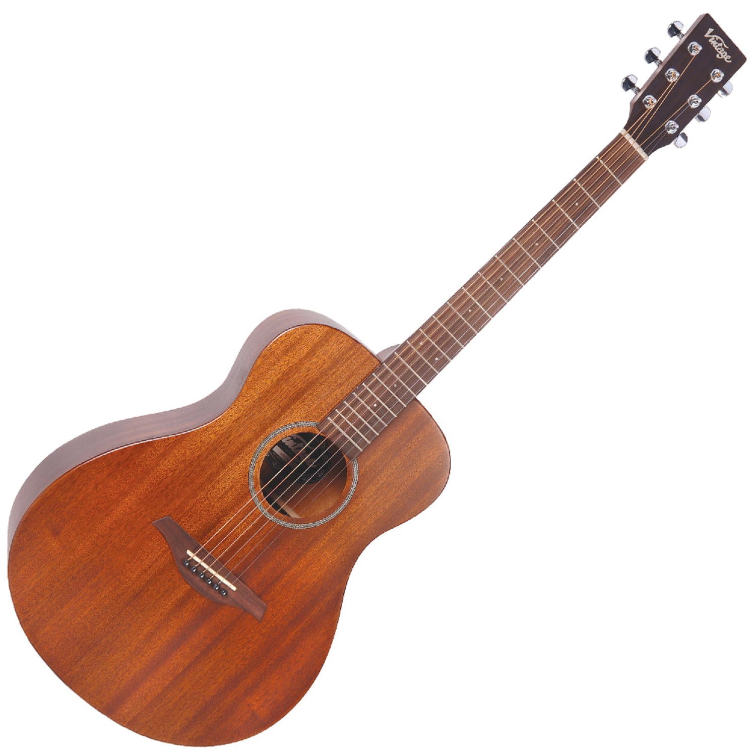 VINTAGE FOLK GUITAR- SOLID TOP-  MAHOGANY SERIES + Soporte Gratis