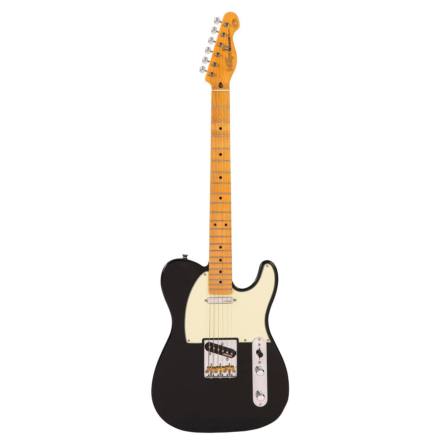VINTAGE V75 ELECTRIC GUITAR - GLOSS BLACK + Soporte Gratis