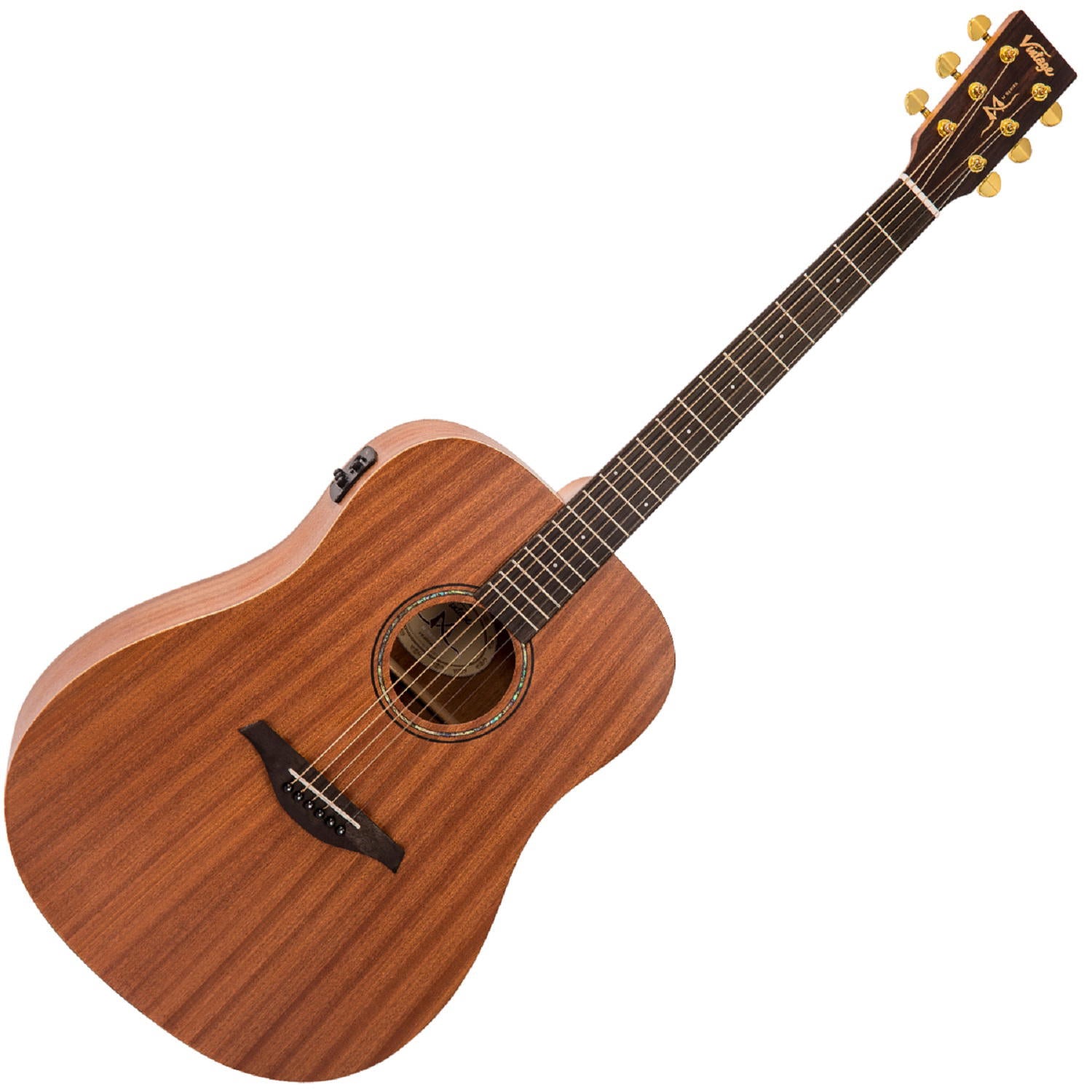 VINTAGE MAHOGANY - ELEC DREADNOUGHT GUITAR + Soporte Gratis