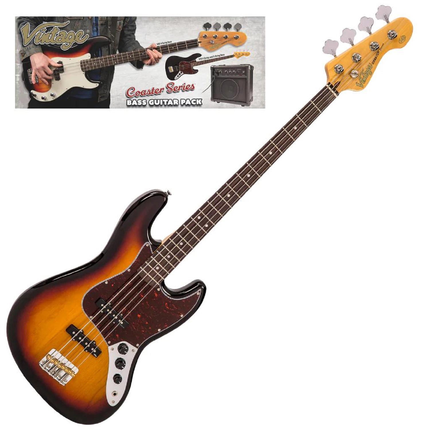VINTAGE V49 COASTER BASS PACK - 3 TONE SUNBURST