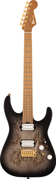 CHARVEL PRO-MOD DK24 HH 2PT CM POPLAR BURL BLACK