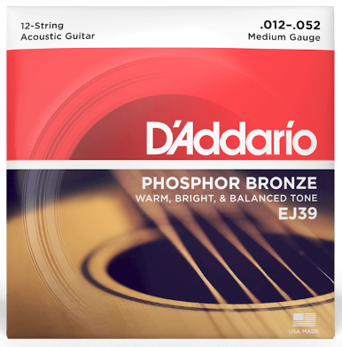 D'ADDARIO EJ-39 ACUSTICA 12 CUERDAS MEDIUM