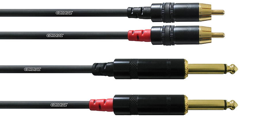 Cordial CFU 0.9 PC Cable 2RCA- 2JACK 0,9 metros