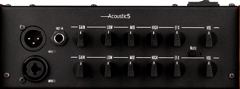 GR GUITAR COMBO ACOUSTIC IN BLACK FIBER 5"