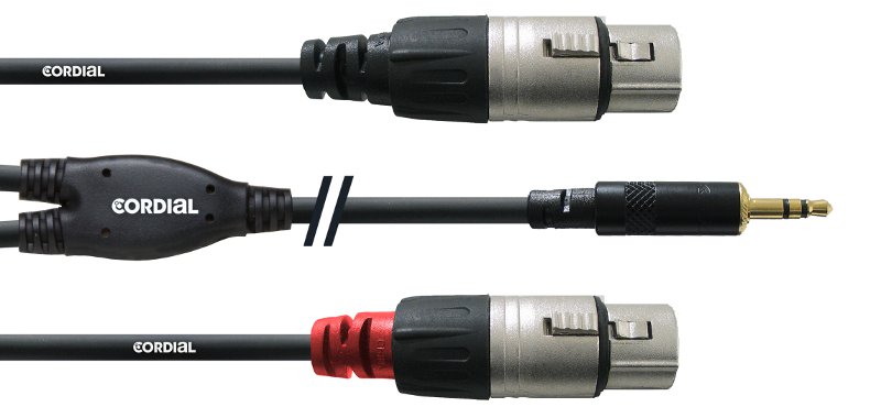 Cordial CFY 1,8 WFF Cable 2XLRh-Minijack 1,8 metros