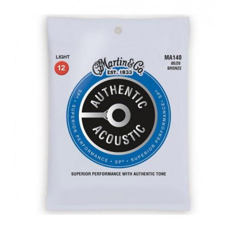 CUERDAS DE ACÚSTICA MARTIN MA140 AUTHENTIC ACOUSTIC SP LIGHT 12-54