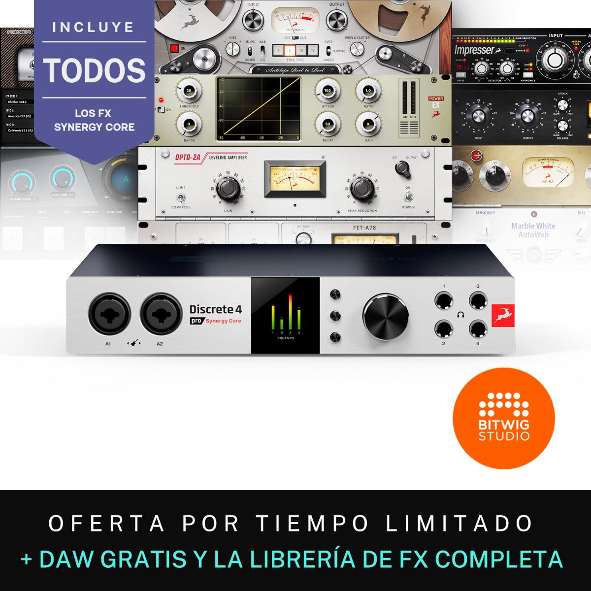 Antelope Discrete 4 Pro SC + Librería completa de FX Antelope
