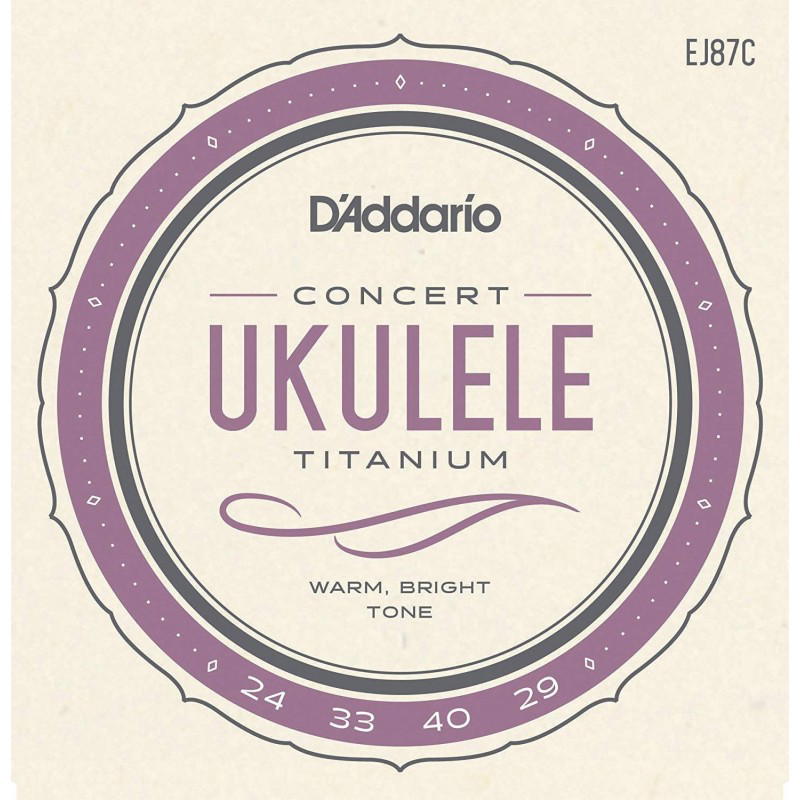 D'Addario EJ87C, Cuerdas para ukelele, titanio, concierto