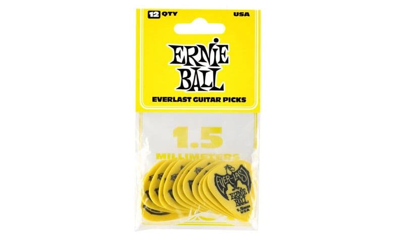 Ernie Ball Púas Everlast 1,5mm Amarillas 12u