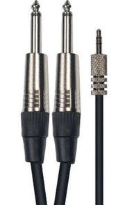 Yellow Cable de 3 m. Mini jack stereo macho a 2 jack mono a jack macho
