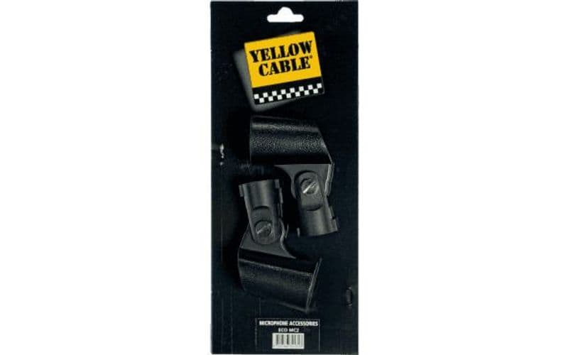 Yellow Cable Microphone Clip 28mm 2-Pack