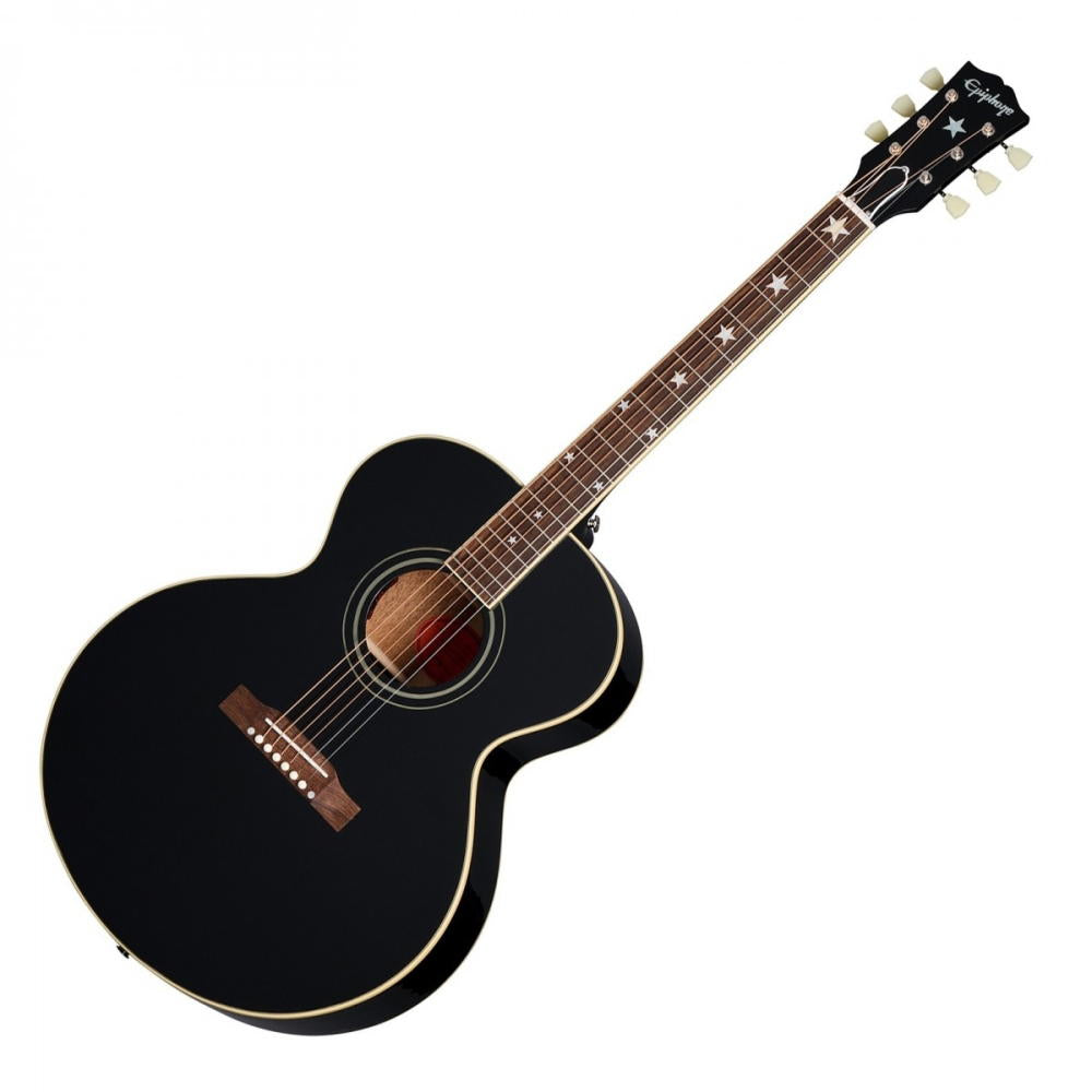 EPIPHONE J-180 LS EBONY CON ESTUCHE