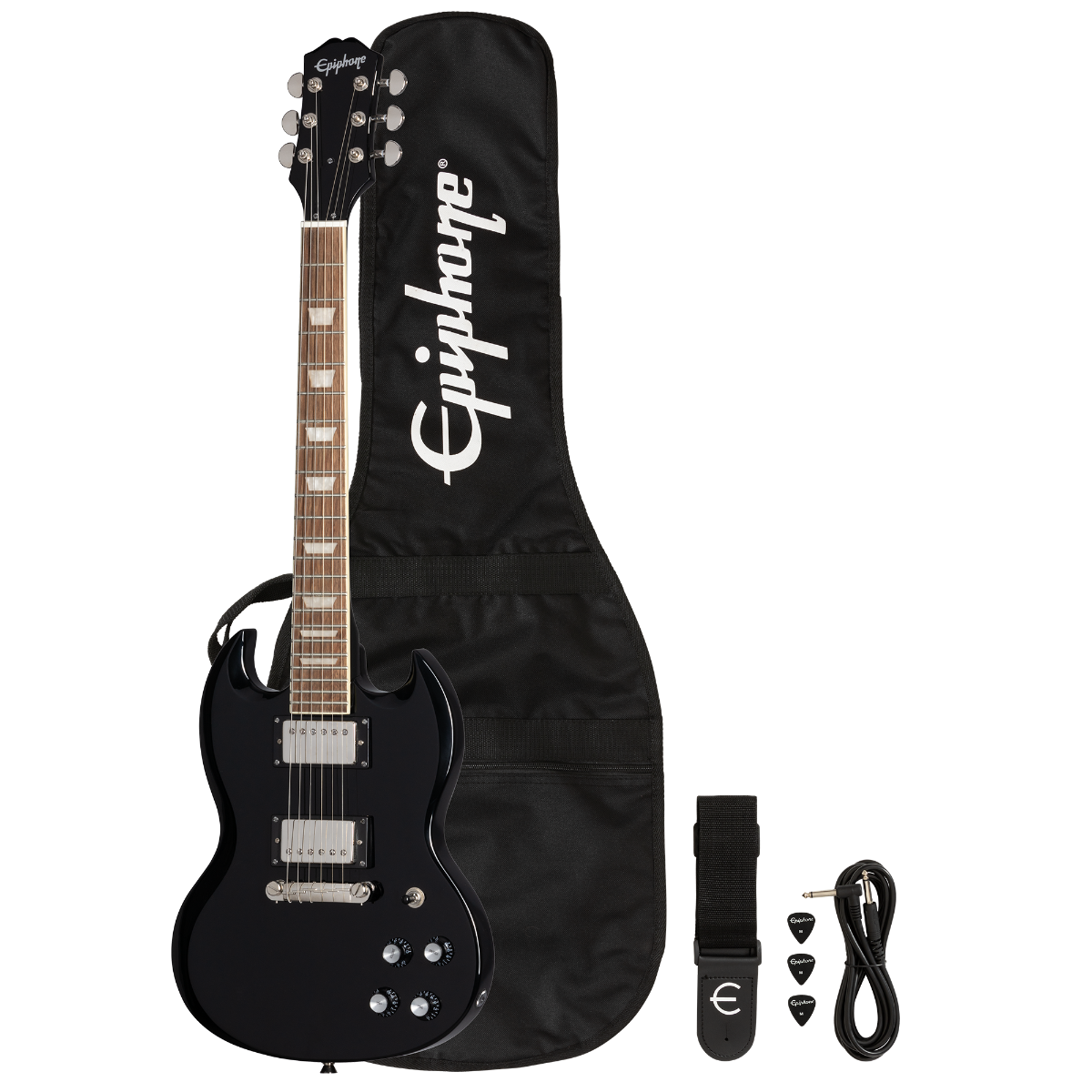 EPIPHONE POWER PLAYERS SG CON FUNDA Y ACC EBONY