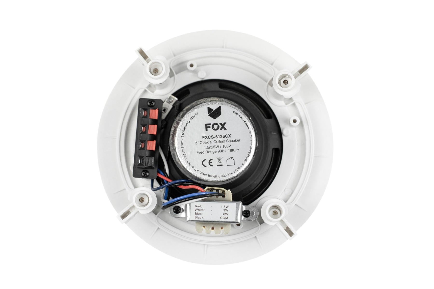 FOX FXCS-5136CX Altavoz coaxial de techo 5" blanco
