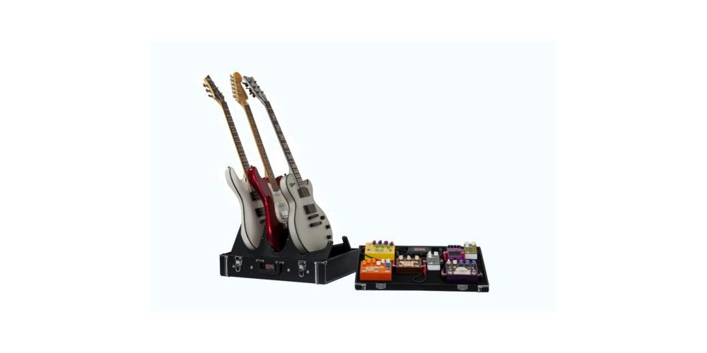 Gator GW-GIGBOXJR Estuche 2 en 1, Pedalboard 21.5" x 15" y 3 Guitarras
