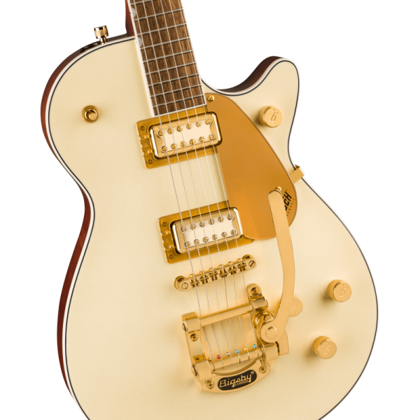 GRETSCH ELECTROMATIC PRISTINE LTD JET SINGLE-CUT BIGSBY WHITE GOLD