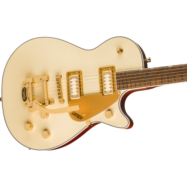 GRETSCH ELECTROMATIC PRISTINE LTD JET SINGLE-CUT BIGSBY WHITE GOLD