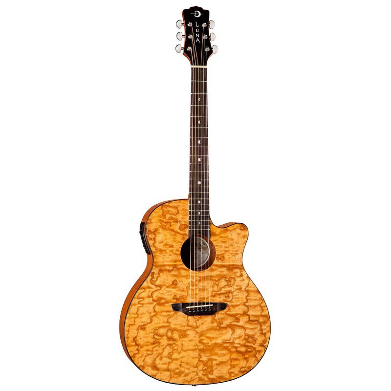 Luna Gypsy Quilt Ash A/E A/E Gloss Natural Guitarra electroacústica