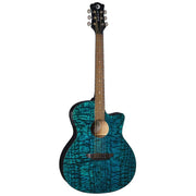 Luna Gypsy Quilt Ash A/E Teal Guitarra electroacústica