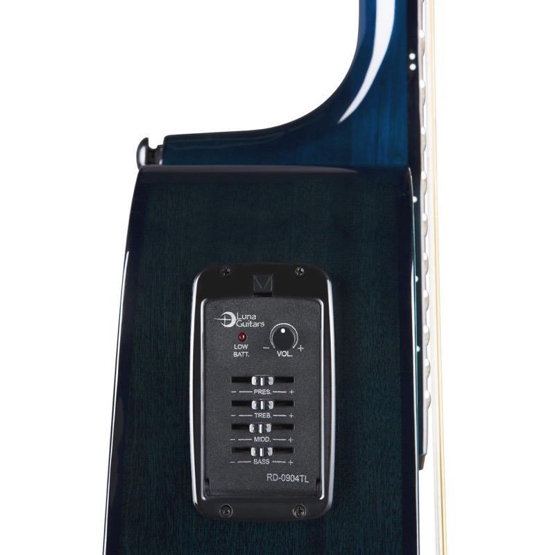 Luna Gypsy Quilt Ash A/E Teal Guitarra electroacústica