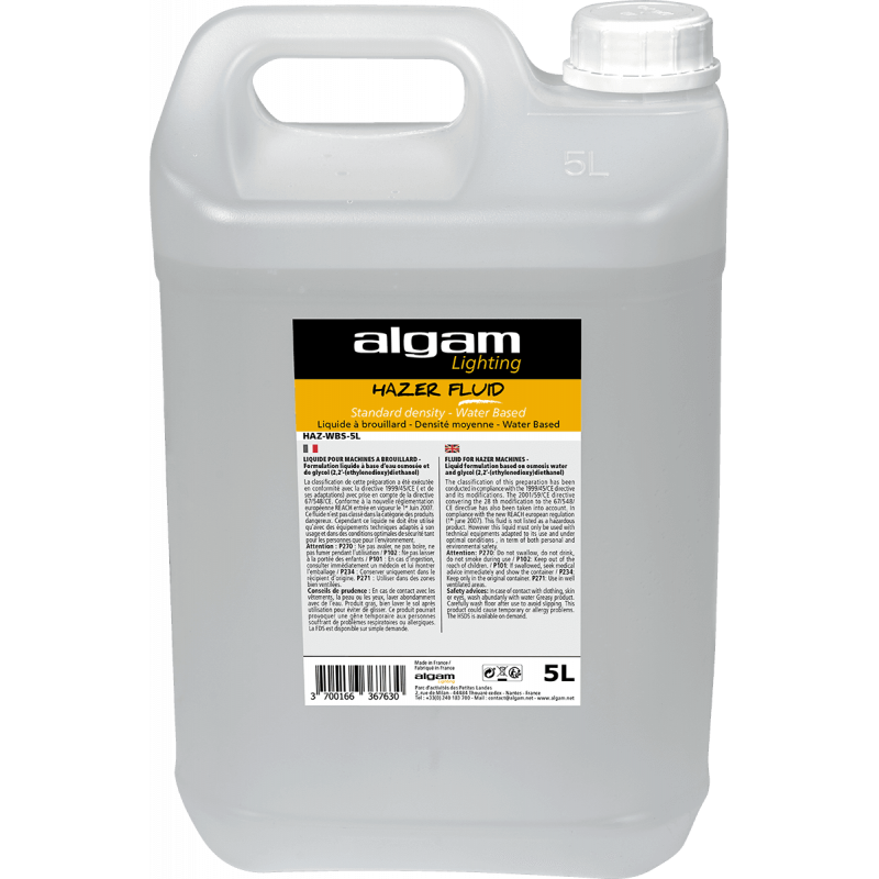 ALGAM LIGHTING LSFHAZ-WBS-5L - NIEBLA DE DENSIDAD MEDIA A BASE DE AGUA - 5Lts