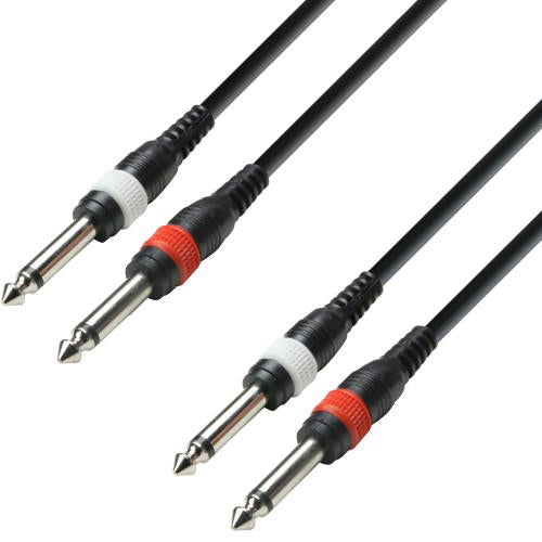 Adam Hall Cables - 2 Jacks 6.3mm a 2 Jacks Mono 3m