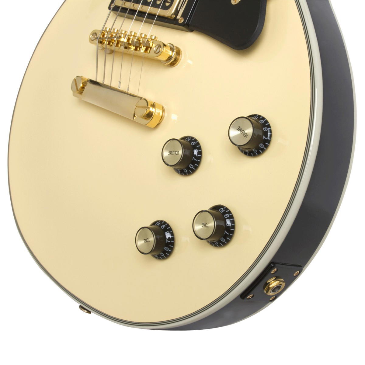 EPIPHONE LES PAUL CUSTOM ANTIQUE IVORY BLACK BACK