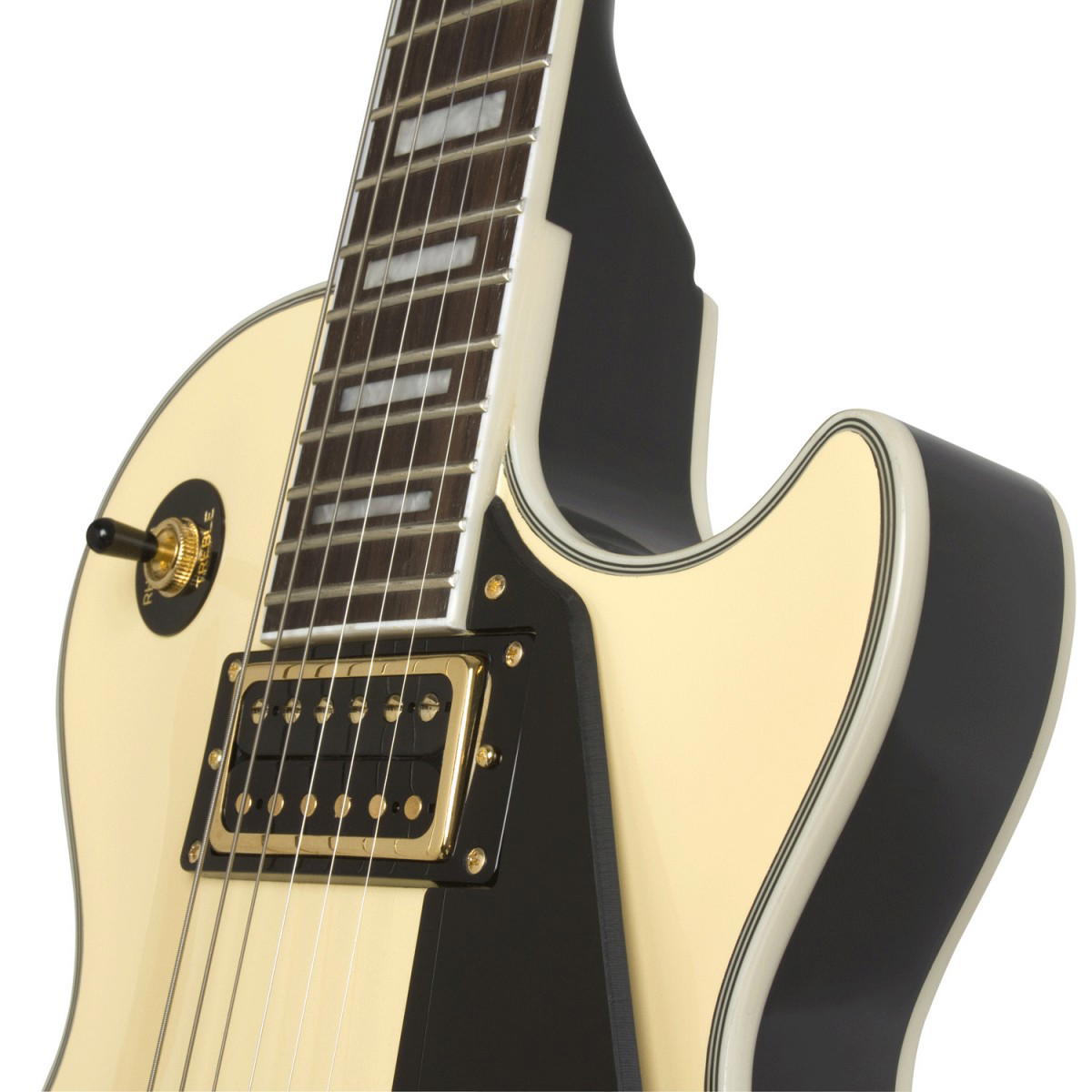 EPIPHONE LES PAUL CUSTOM ANTIQUE IVORY BLACK BACK
