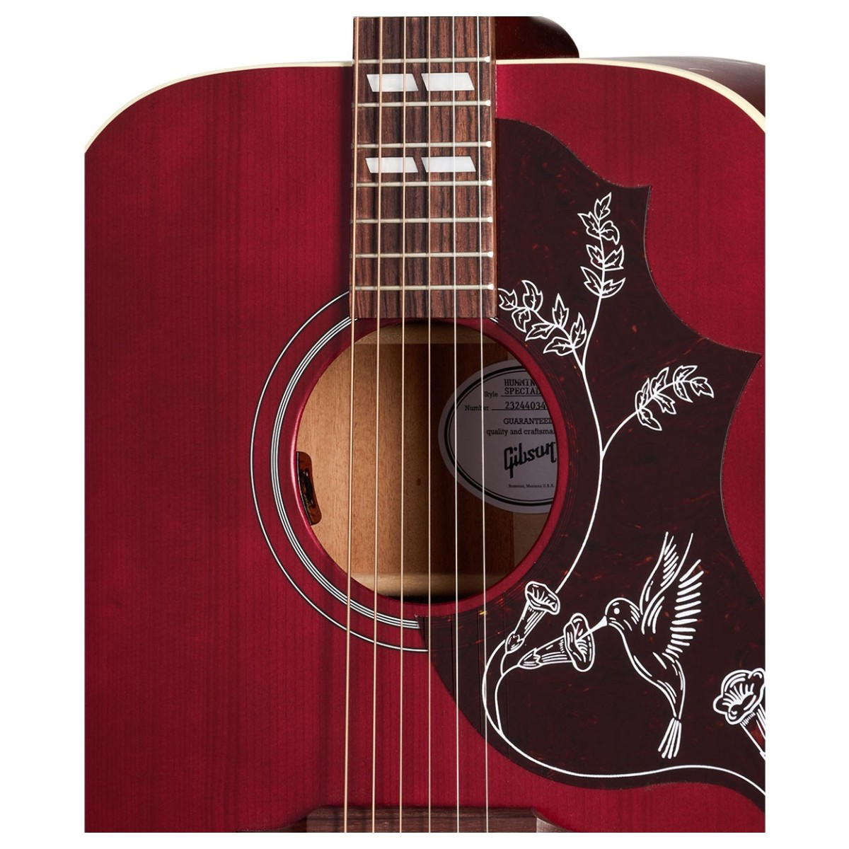 GIBSON HUMMINGBIRD SPECIAL SATIN WINE RED