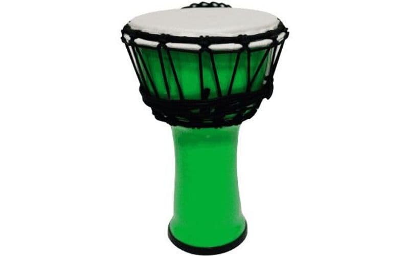 Tanga Djembe de 7". PVC. Color verde fluorescente