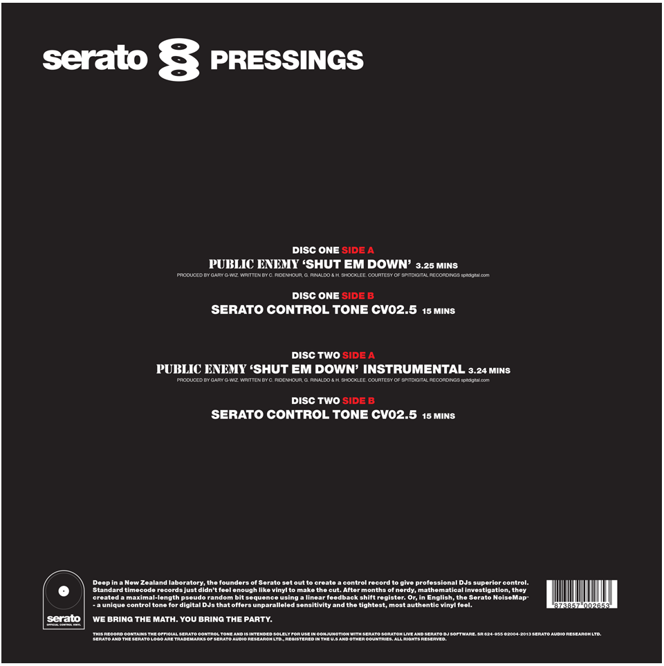 Serato Pressings Public Enemy Shut Em Down 12"