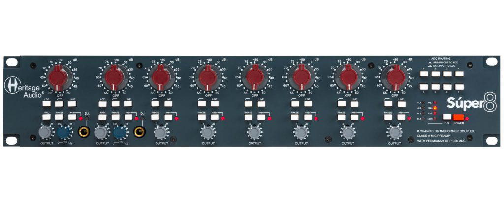 HERITAGE AUDIO SÚPER8 - 8 CHANNEL MIC PREAMP WITH